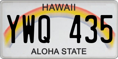 HI license plate YWQ435