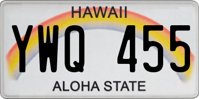 HI license plate YWQ455
