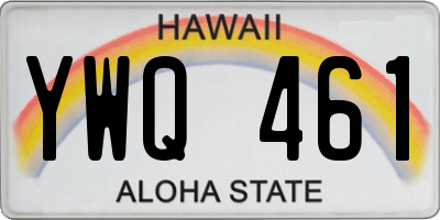 HI license plate YWQ461