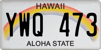 HI license plate YWQ473
