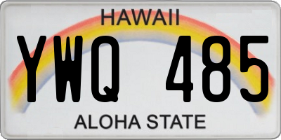 HI license plate YWQ485