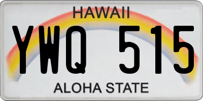 HI license plate YWQ515