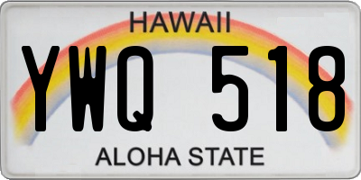 HI license plate YWQ518