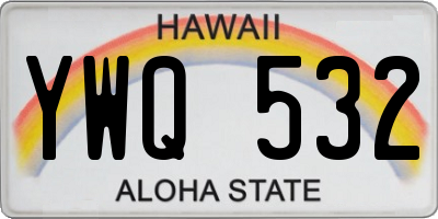 HI license plate YWQ532