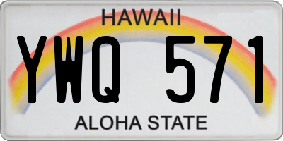 HI license plate YWQ571