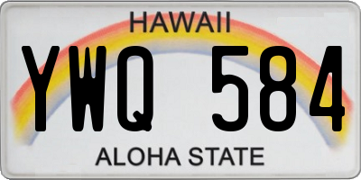 HI license plate YWQ584