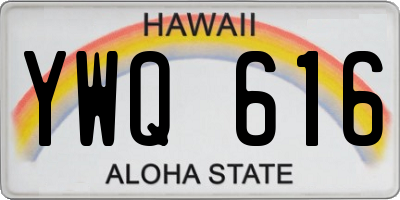 HI license plate YWQ616