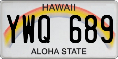 HI license plate YWQ689