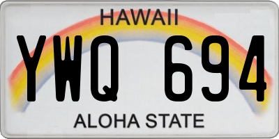 HI license plate YWQ694