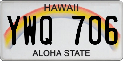 HI license plate YWQ706