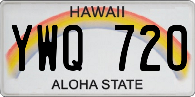 HI license plate YWQ720