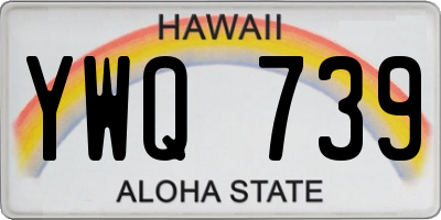 HI license plate YWQ739
