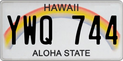 HI license plate YWQ744