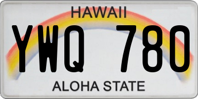 HI license plate YWQ780
