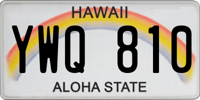 HI license plate YWQ810