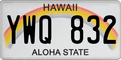 HI license plate YWQ832