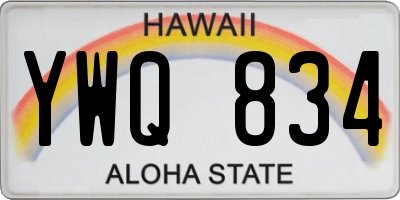HI license plate YWQ834
