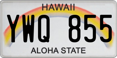 HI license plate YWQ855