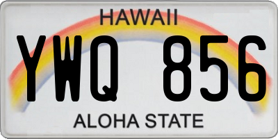 HI license plate YWQ856