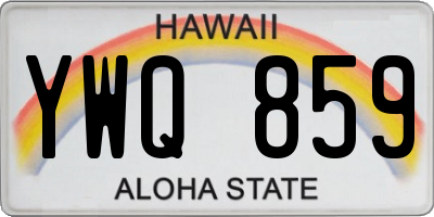 HI license plate YWQ859