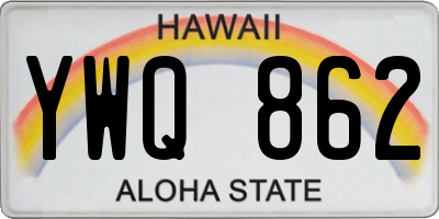 HI license plate YWQ862