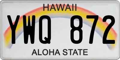 HI license plate YWQ872