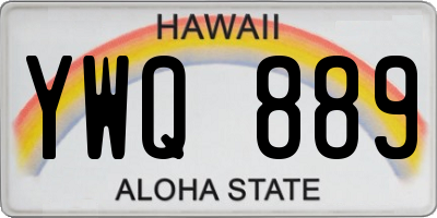 HI license plate YWQ889