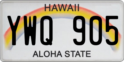 HI license plate YWQ905