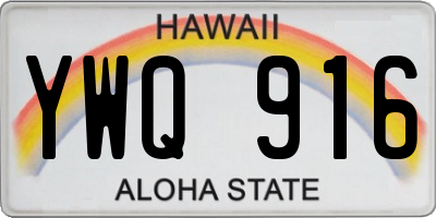 HI license plate YWQ916