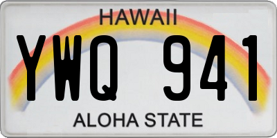 HI license plate YWQ941