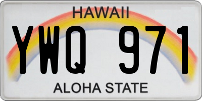 HI license plate YWQ971