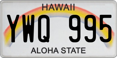 HI license plate YWQ995