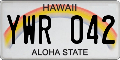 HI license plate YWR042