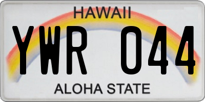 HI license plate YWR044