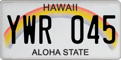 HI license plate YWR045