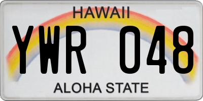 HI license plate YWR048