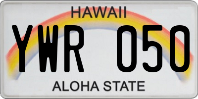 HI license plate YWR050