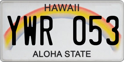 HI license plate YWR053