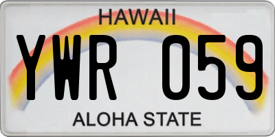 HI license plate YWR059