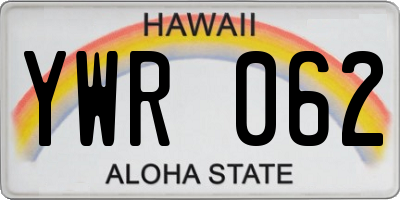HI license plate YWR062