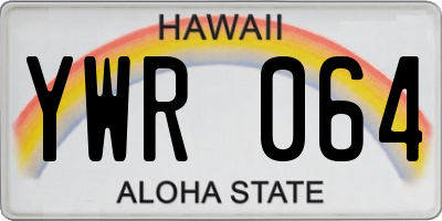 HI license plate YWR064