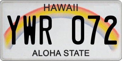 HI license plate YWR072