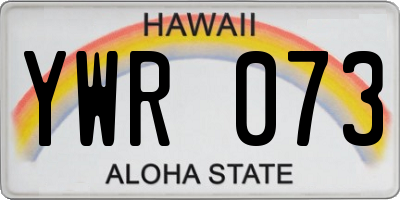 HI license plate YWR073