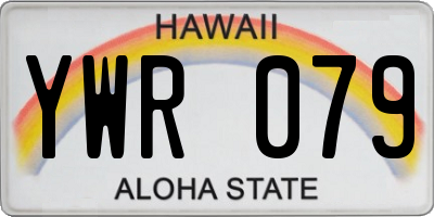 HI license plate YWR079
