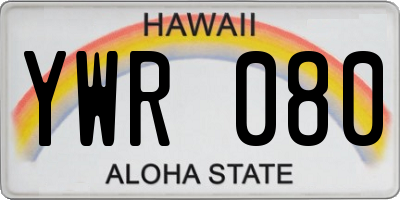 HI license plate YWR080