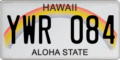 HI license plate YWR084