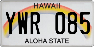 HI license plate YWR085