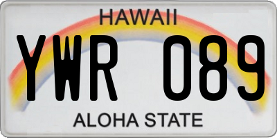 HI license plate YWR089