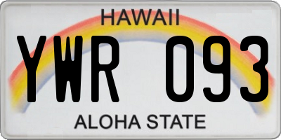 HI license plate YWR093