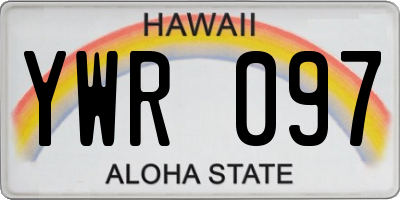 HI license plate YWR097
